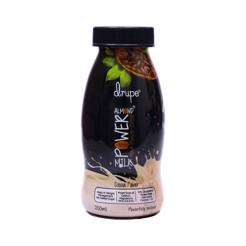 drupe_cocoa_almond_milk_with_dates_lactose_free_vegan_pack_of_6*200ml_bottle_front