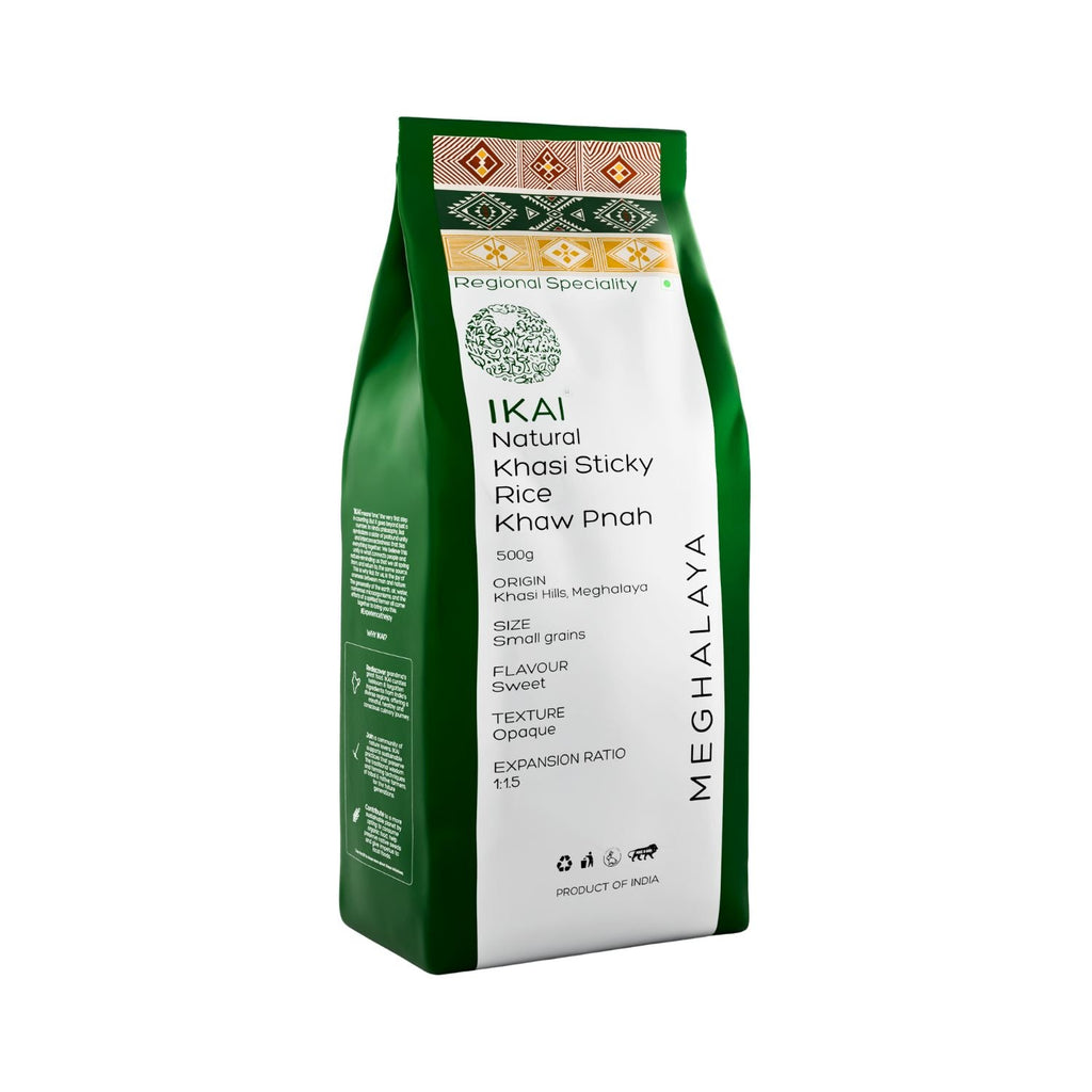 ikai-organic-natural-khasi-sticky-rice-regional-specialty-meghalaya-pack-on-white-background