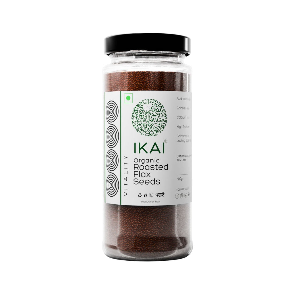 ikai-organic-flax-seeds-jar-on-white-background