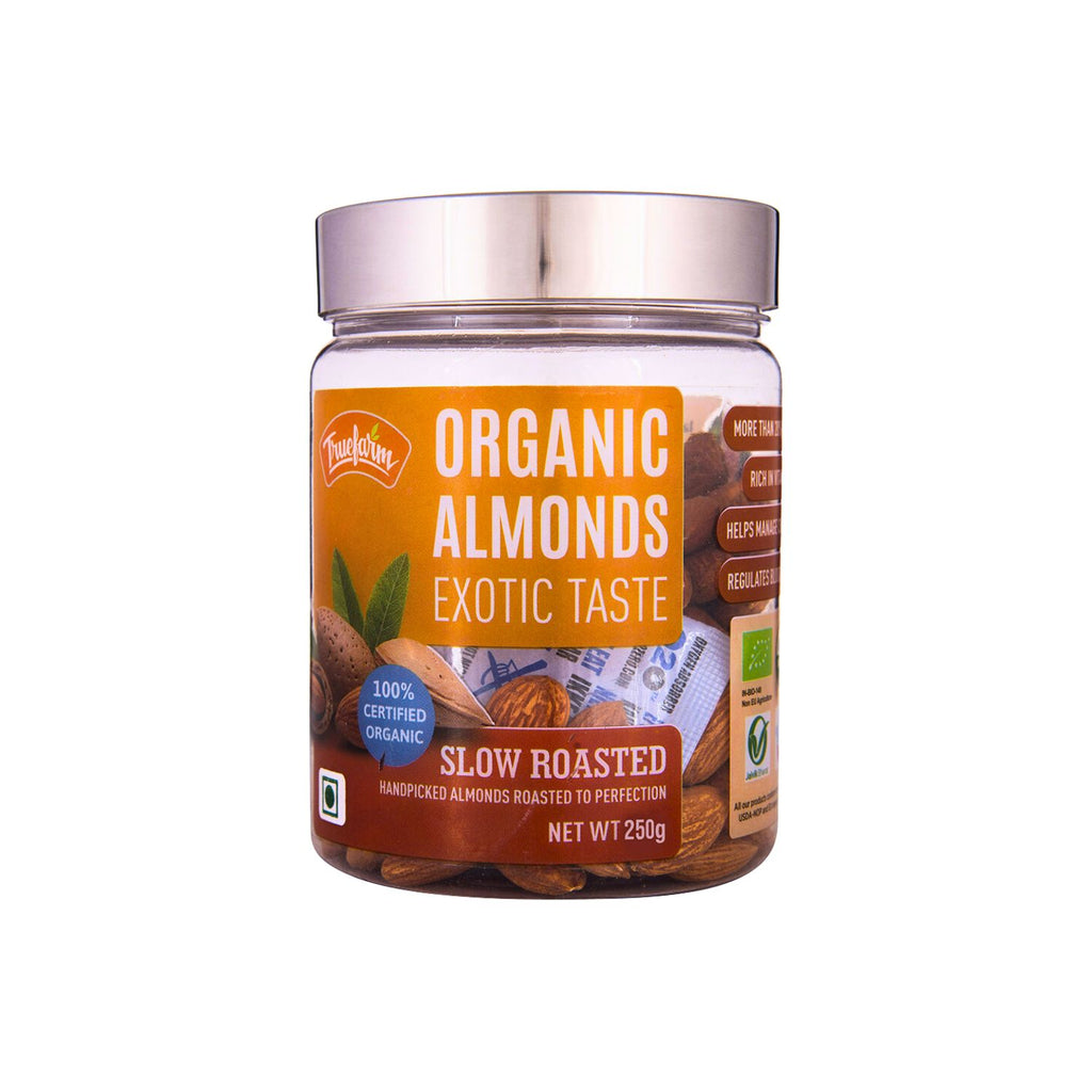 truefarm_organic_almonds_roasted_250g_tin_front