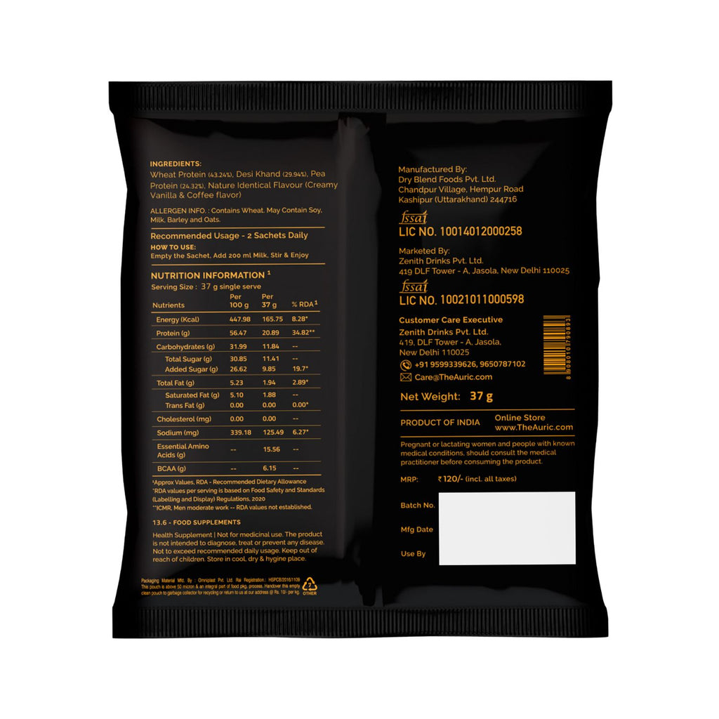 Auric_Plant_Protein_Powder_Vanilla_Coffee_Vegan_296g_37g_8_Sachets_Back