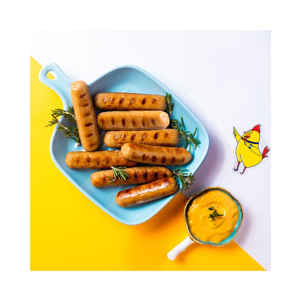 Blue_Tribe_Plant_Based_Chicken_Sausages_250g_Plated