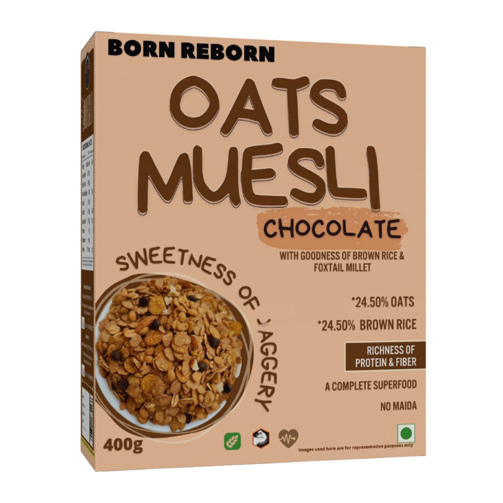 BornReborn-Oats-Muesli-Chocolate-withJaggery-Breakfast-Cereal-400g-Front