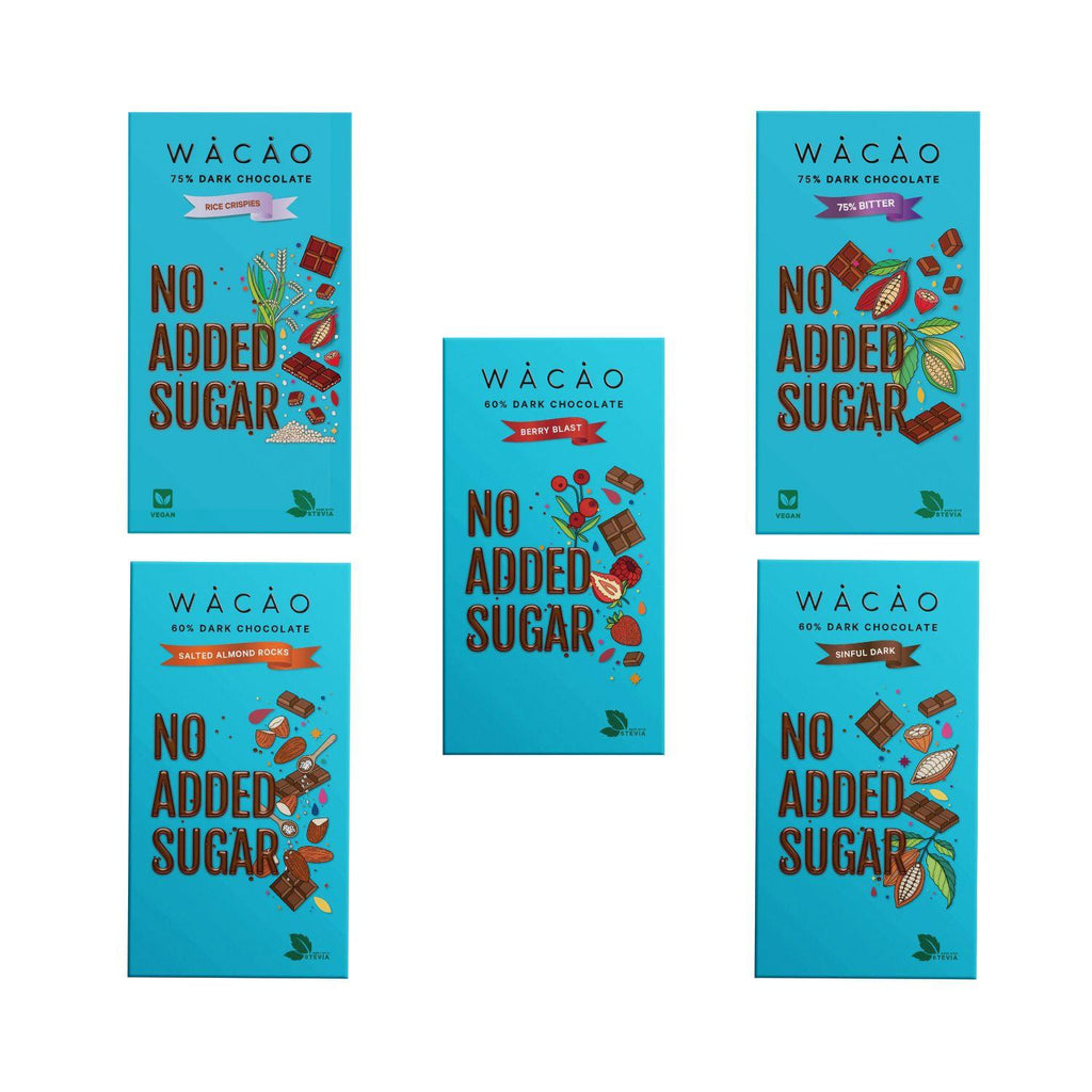 Wacao_Pack_of_5_Chocolates_Vegan_Front