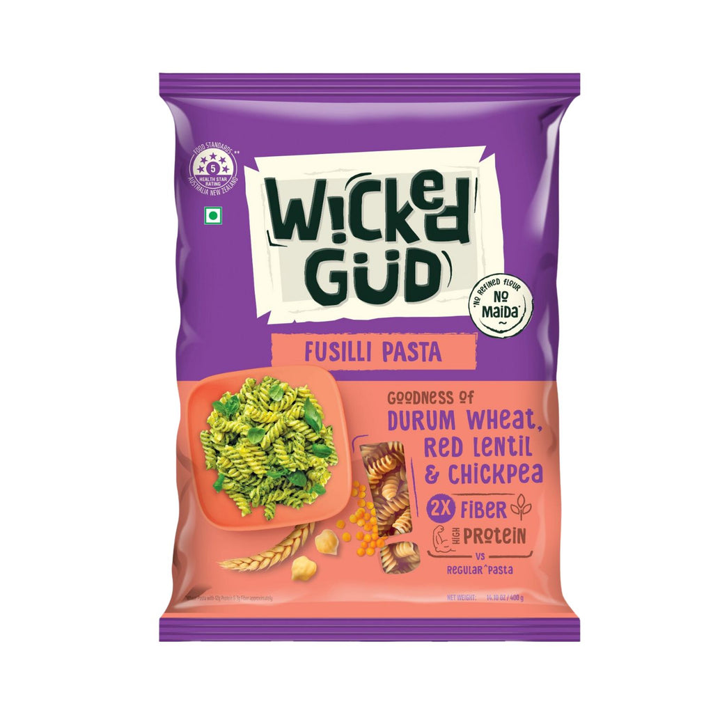 Wicked-Gud-Fusilli-Pasta-400g-Made-with-Durum-Wheat-Front