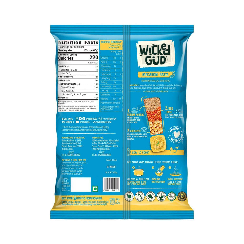 Wicked-Gud-Macaroni-Pasta-400g-Made-with-Durum-Wheat-Back