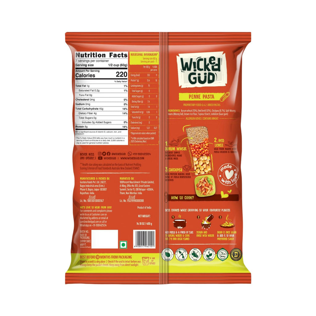 Wicked-Gud-Penne-Pasta-400g-Made-with-Durum-Wheat-Back