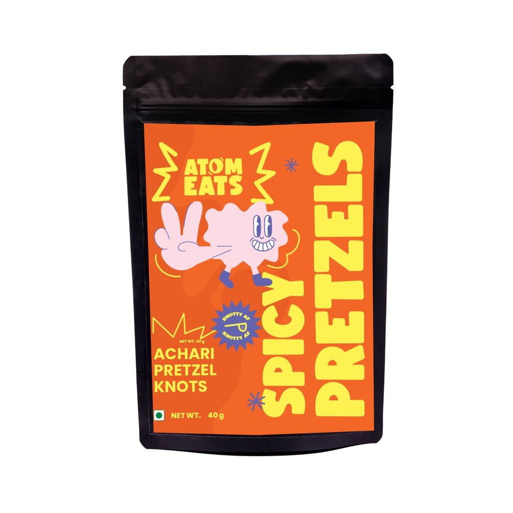  Analyzing image     atom_eats_spicy_pretzels_for_snacking_achari_flavour_40g_pack_front