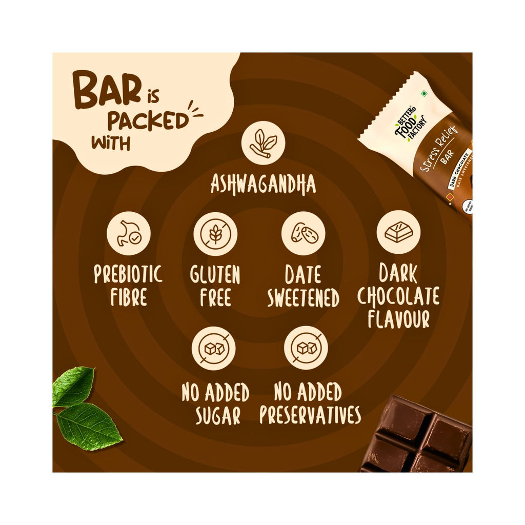 better_food_factory_stress_relief_energy_bar_dark_chocolate_flavour_vegan_pack_of_6_pack_front_benefits