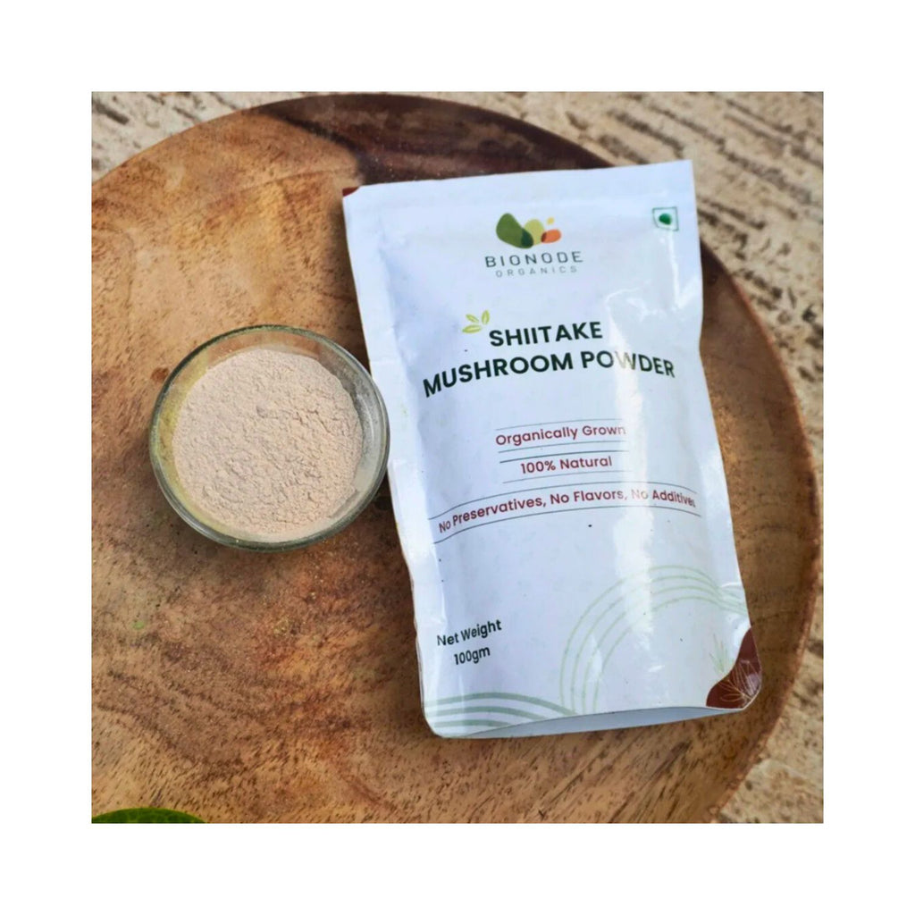 bionode_organics_shiitake_mushroom_powder_100g_pack_front_with_contents