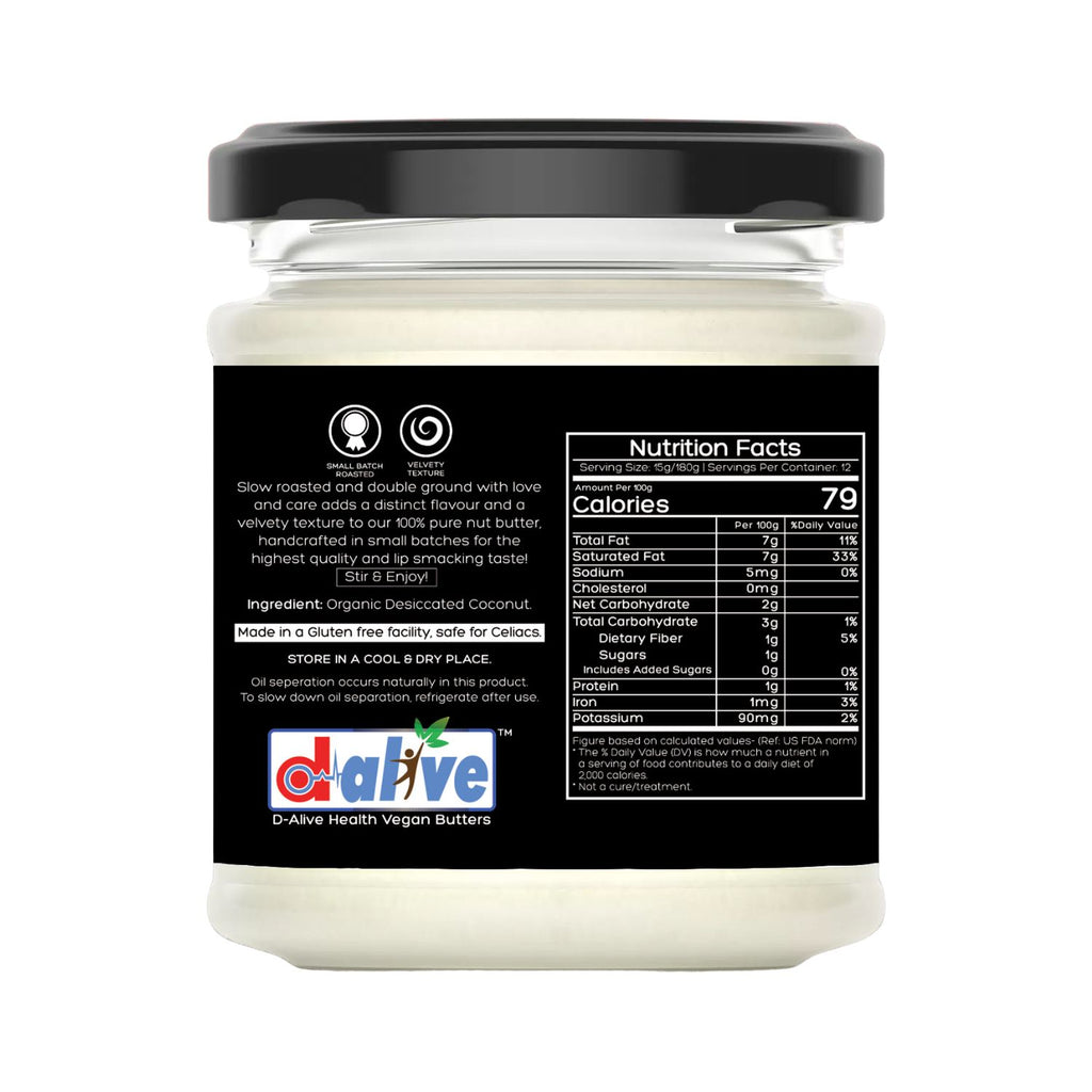 d-alive_organic_coconut_butter_unsweetened_180g_jar_side