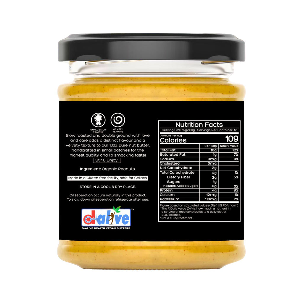 d-alive_organic_peanut_butter_unsweetened_180g_jar_side