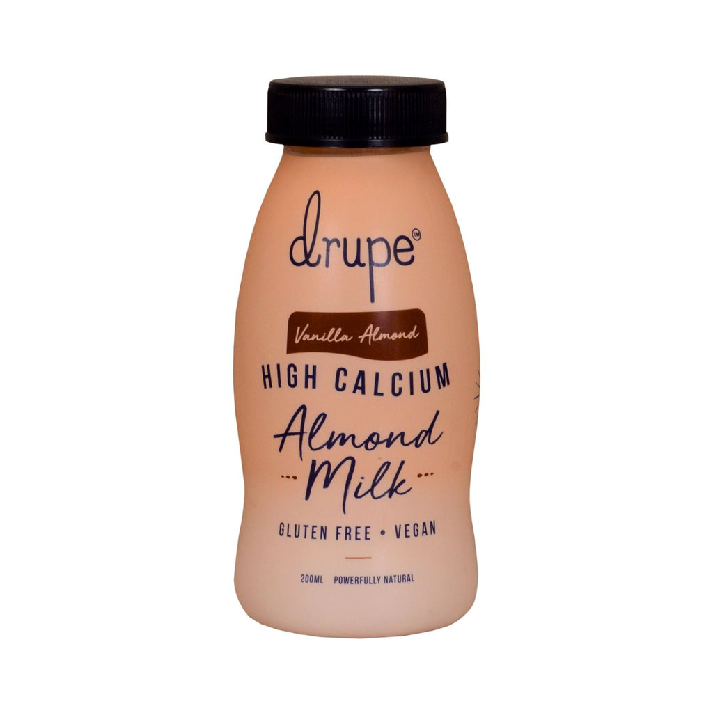 drupe_vanilla_almond_milk_organic_lactose_free_vegan_pack_of_6_200ml_bottle_front