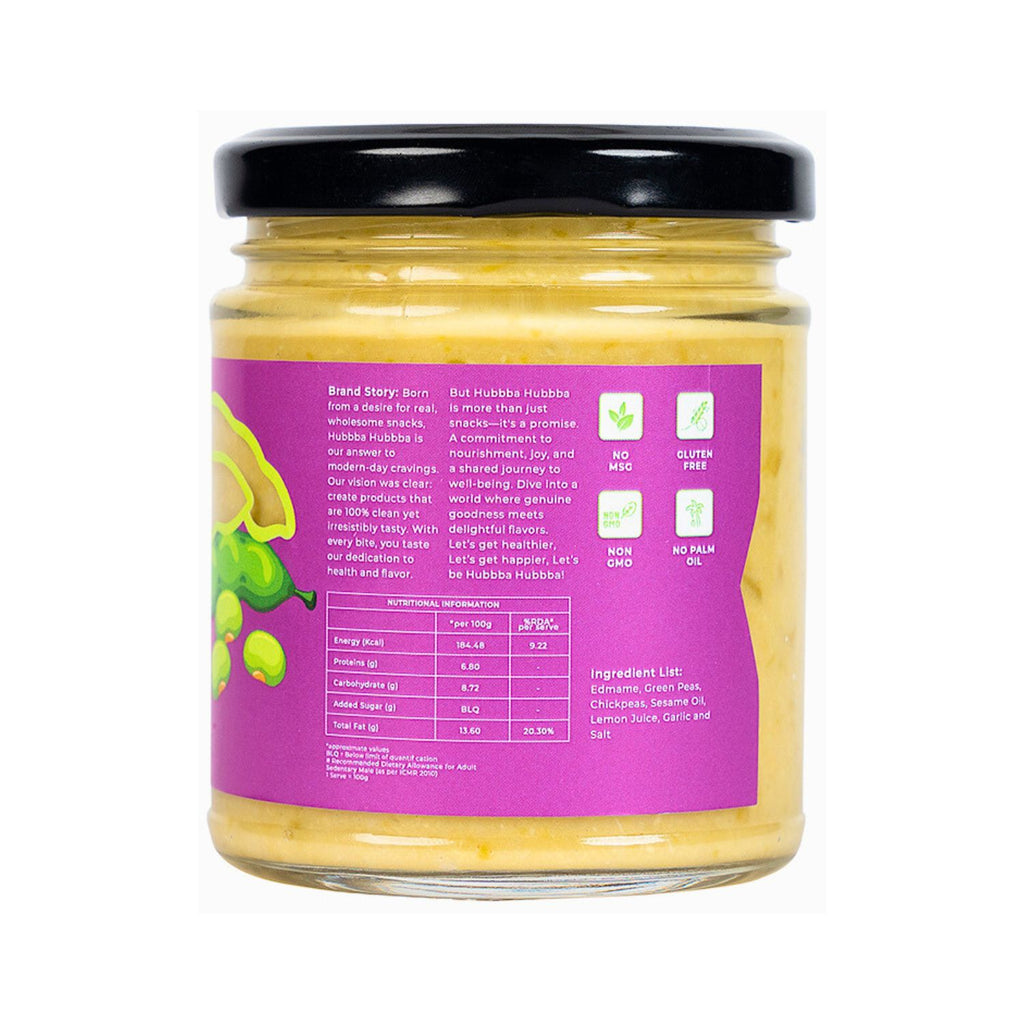 hubbba_hubbba_edamame___pea_hummus_190g_jar_nutrition