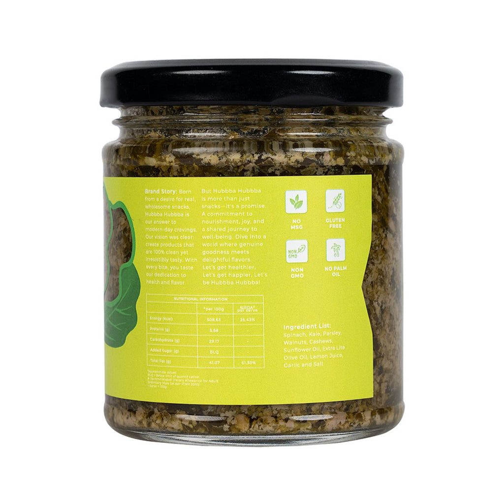 hubbba_hubbba_lush_green_pesto_190g_jar_nutrition