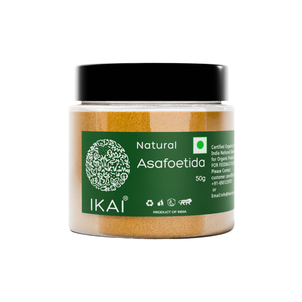 Jar of IKAI Natural Asafoetida on a white background
