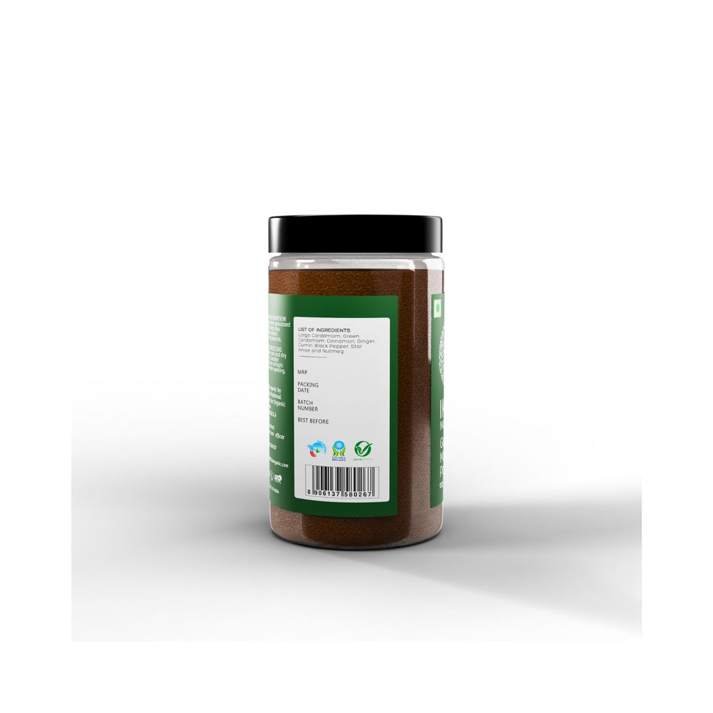 Jar of a product with a label on a white background