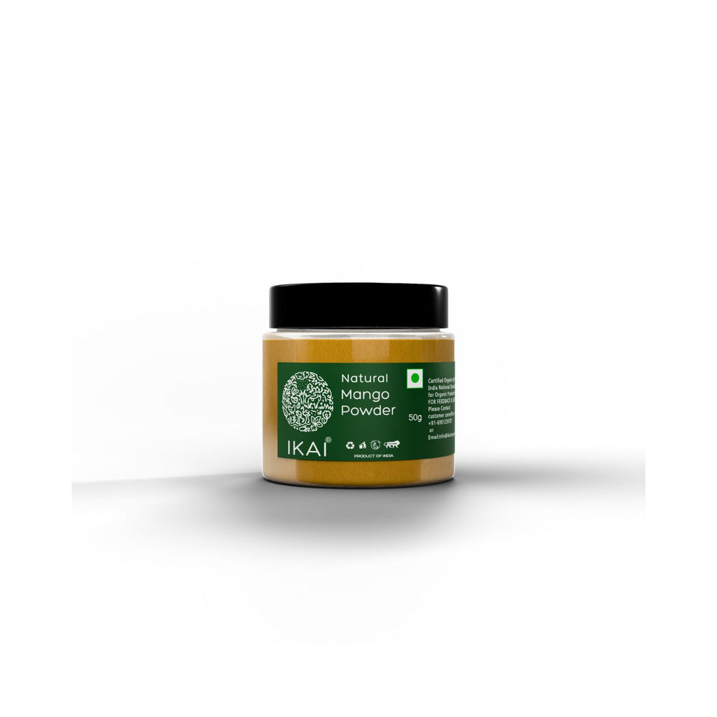 Jar of IKAI Natural Mango Powder on a white background