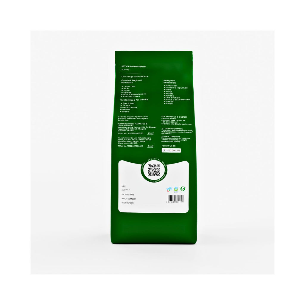 Green package with text and a QR code on a white background