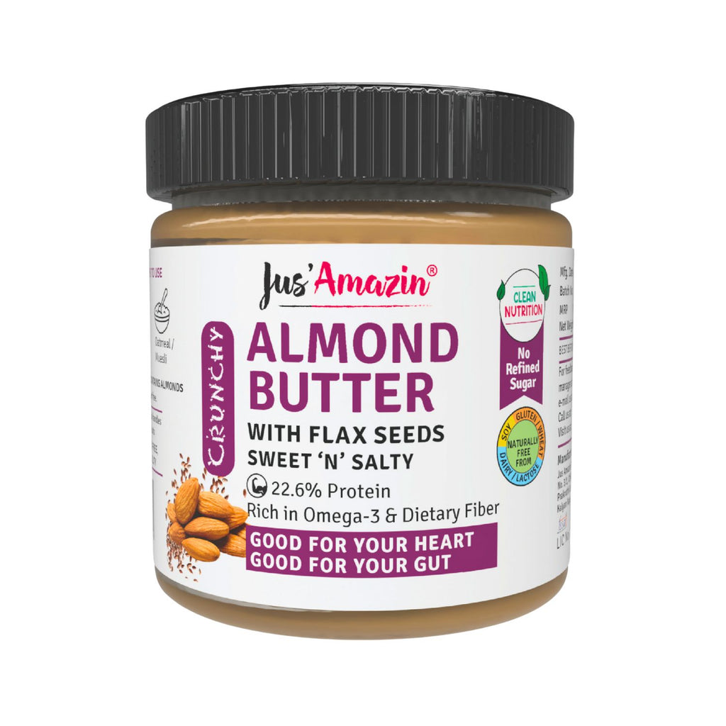 jus_amazin_crunchy_almond_butter_with_flaxseeds_22.6__protein_vegan_200g_jar_front