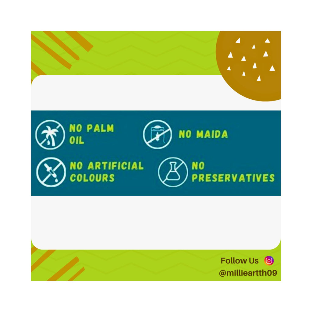 Product label with green and brown design elements and text about ingredient claims.
