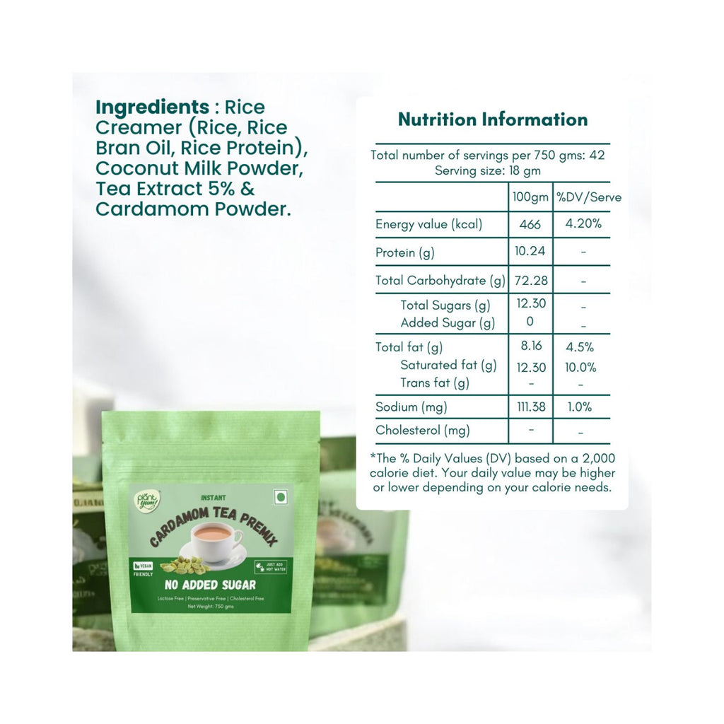 plant_yum_instant_cardamom_tea_premix_elaichi_no_added_sugar_vegan_750g_pack_front_ingredients_nutrition