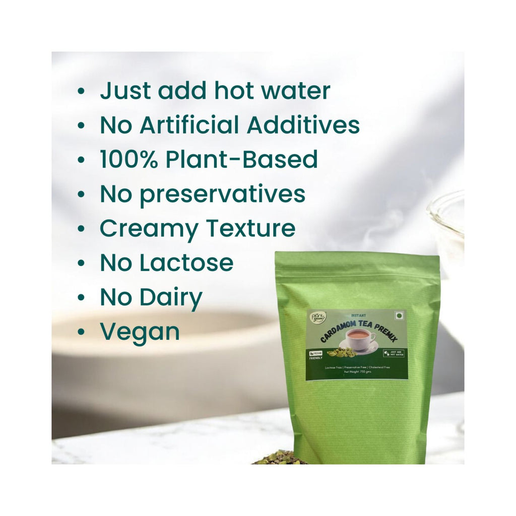 plant_yum_instant_cardamom_tea_premix_vegan_750g_pack_front_benefits