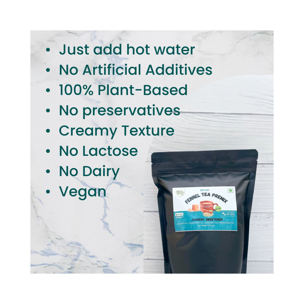 plant_yum_instant_fennel_tea_premix_saunf_jaggery_sweetened_super_saver_pack_vegan_750g_pack_front_benefits