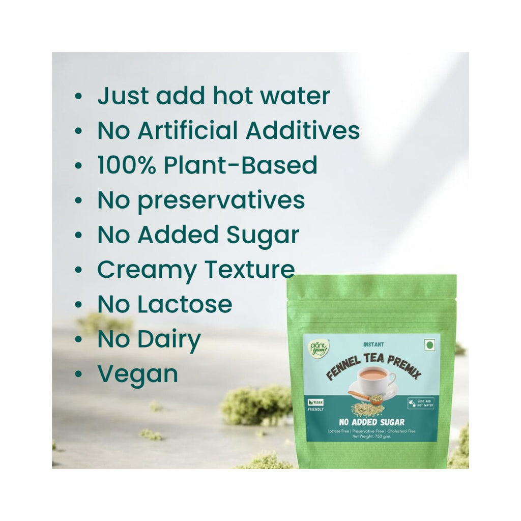 plant_yum_instant_fennel_tea_premix_saunf_no_added_sugar_vegan_750g_pack_front_benefits