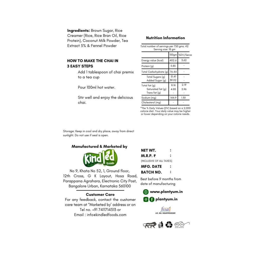 plant_yum_instant_fennel_tea_premix_vegan_750g_pack_back_label