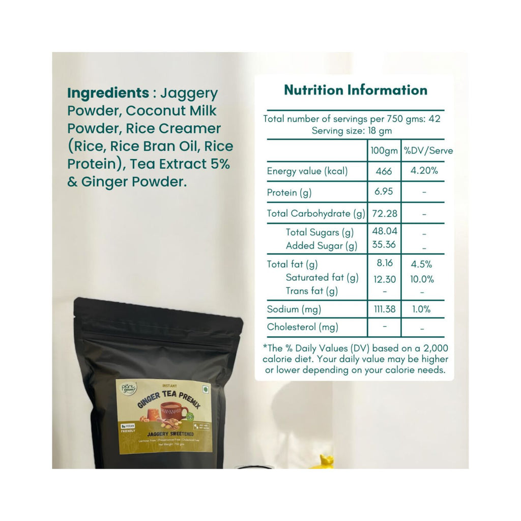 plant_yum_instant_ginger_tea_premix_adrak_jaggery_sweetened_super_saver_pack_vegan_750g_pack_front_nutrition_ingredients