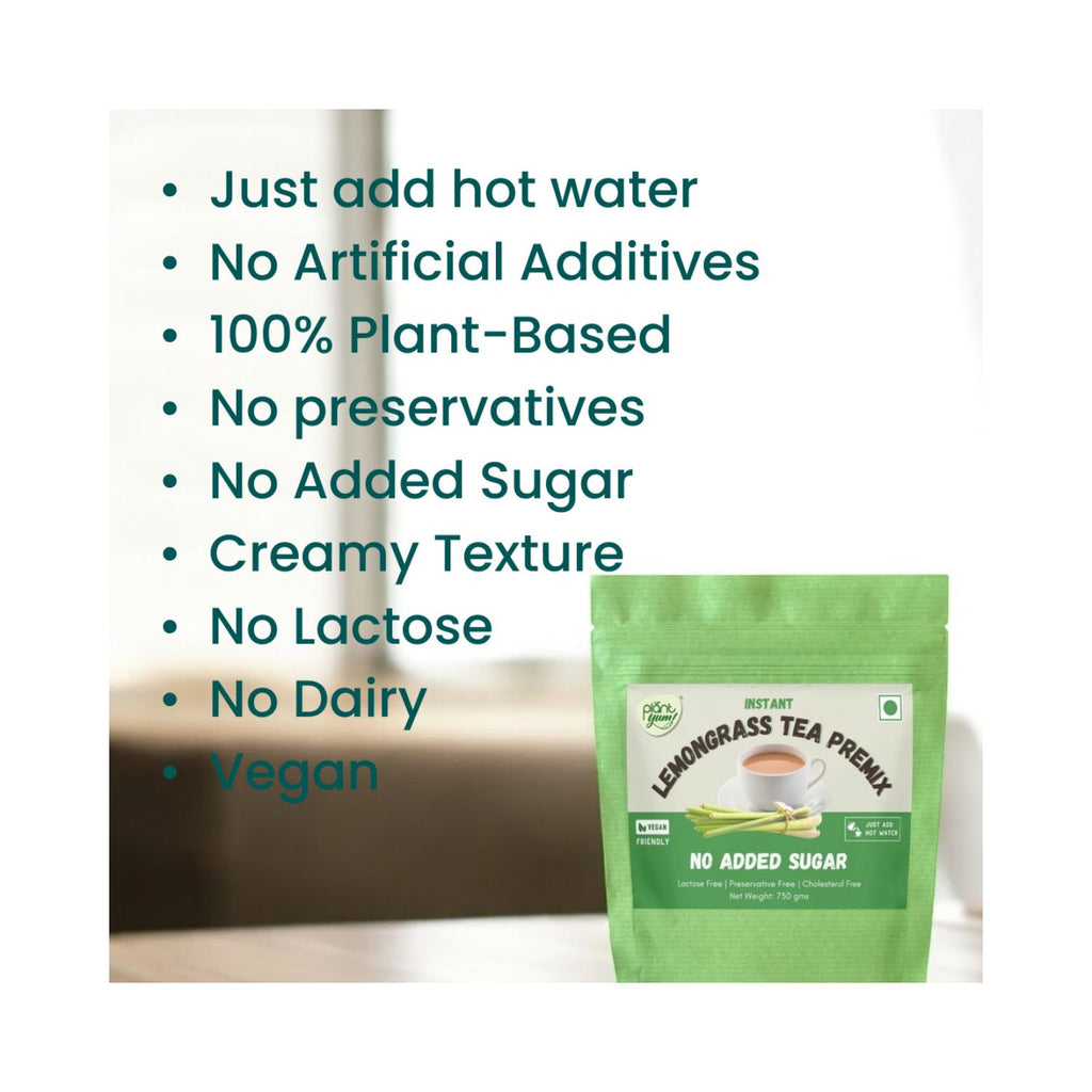plant_yum_instant_lemongrass_tea_premix_no_added_sugar_vegan_750g_pack_front_benefits