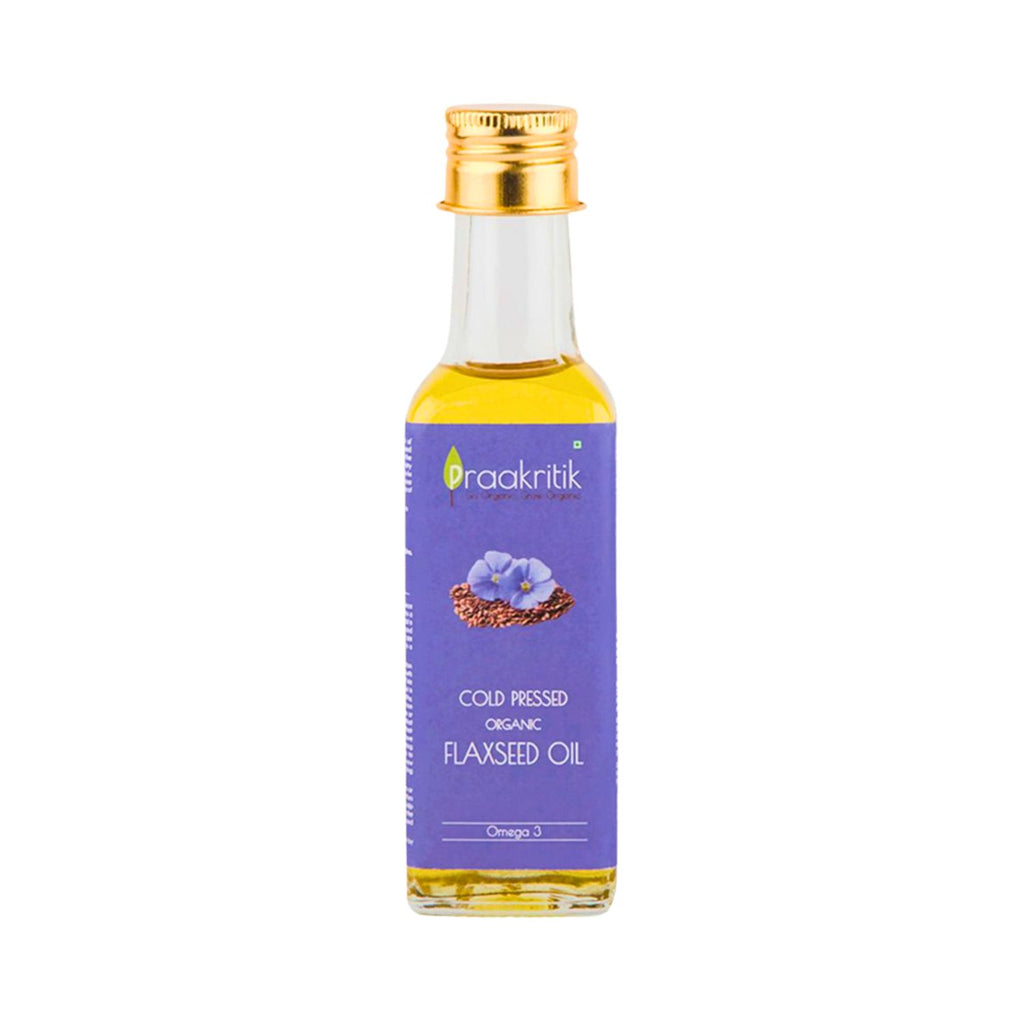 praakritik_organic_cold_pressed_flaxseed_oil_100ml_bottle_front