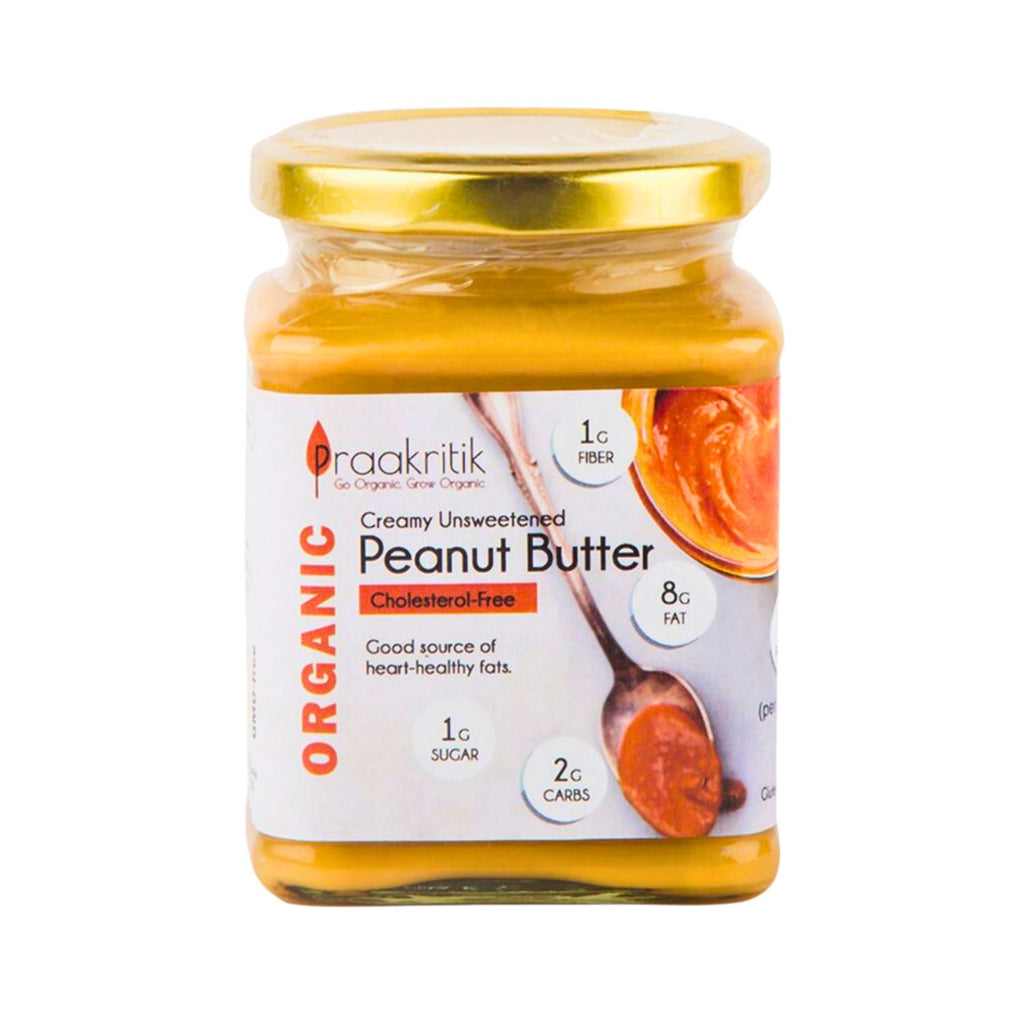 praakritik_peanut_butter_creamy_unsweetened_250g_jar_front