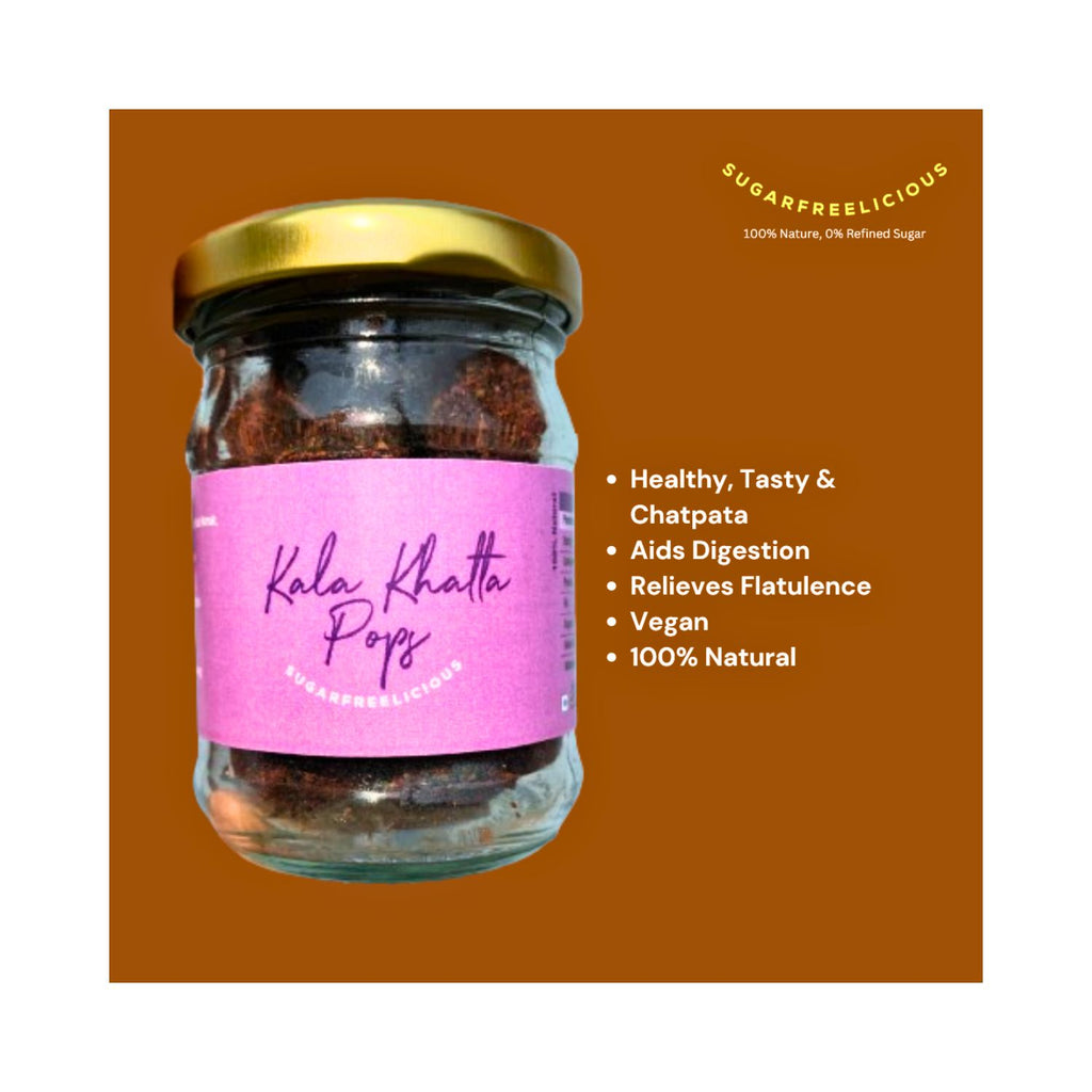 sugarfreelicious_kala_khatta_pops_vegan_100g_jar_front_benefits