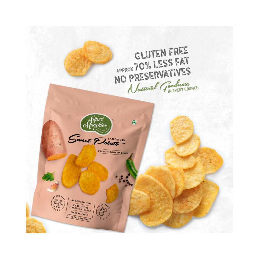 super_munchies_tandoori_sweet_potato_chips_vacuum_cooked_pack_85g_benefits