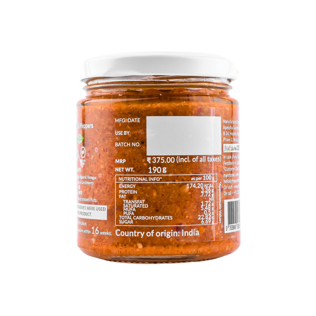 the_gourmet_jar_roasted_red_pepper_pesto_with_chironji_seeds_190g_jar_nutrition