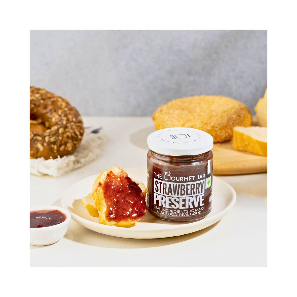 the_gourmet_jar_strawberry_preserve_230g_jar_front_lifestyle