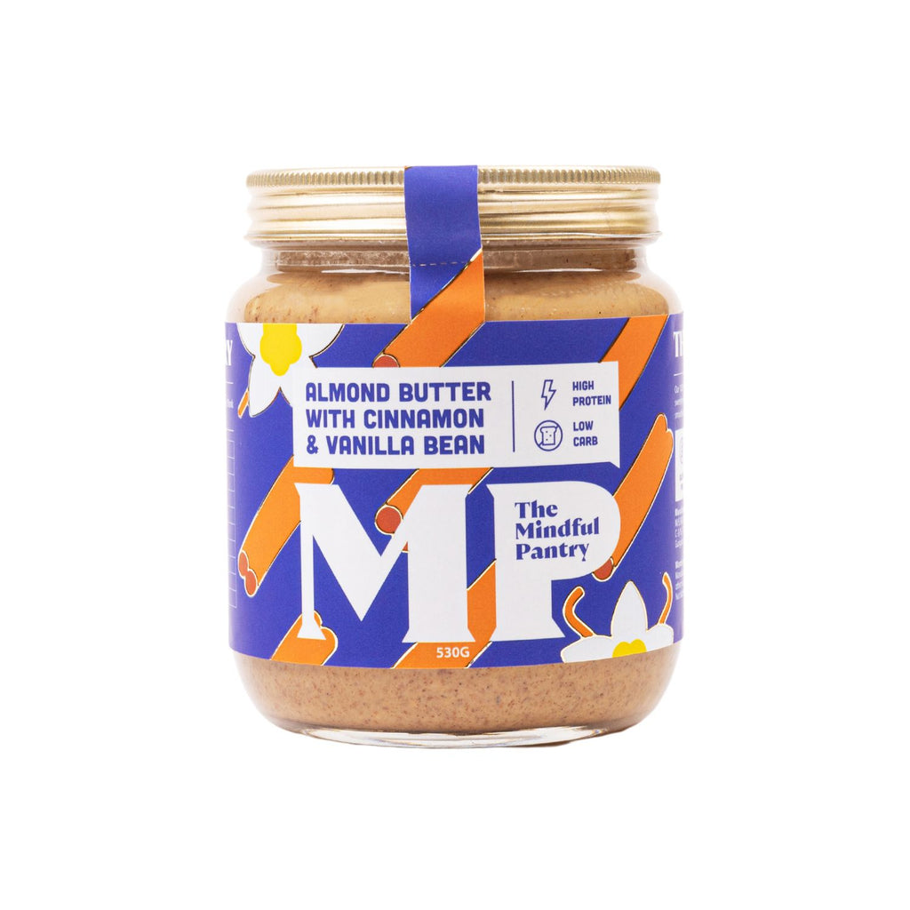 the_mindful_pantry_almond_butter_with_cinnamon_and_vanilla_bean_530g_jar_front