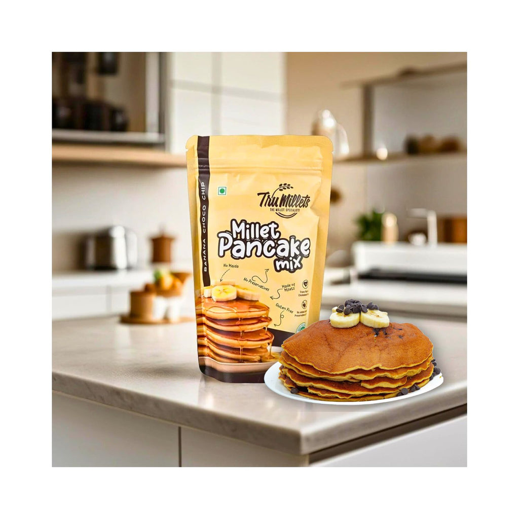 tru_millets_pancake_comb_banana_pancake_mix_pack_of_8_600g_pack_front_plated_pancakes
