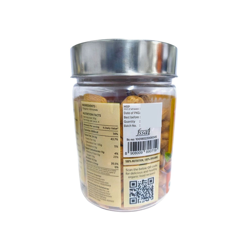 truefarm_organic_almonds_roasted_250g_tin_back_nutrition