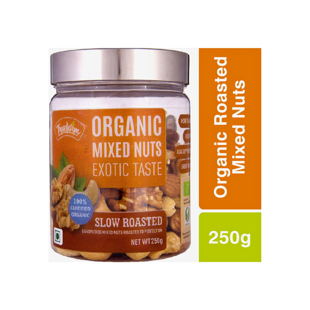 truefarm_organic_mixed_nuts_roasted_250g_tin_front_weight_label