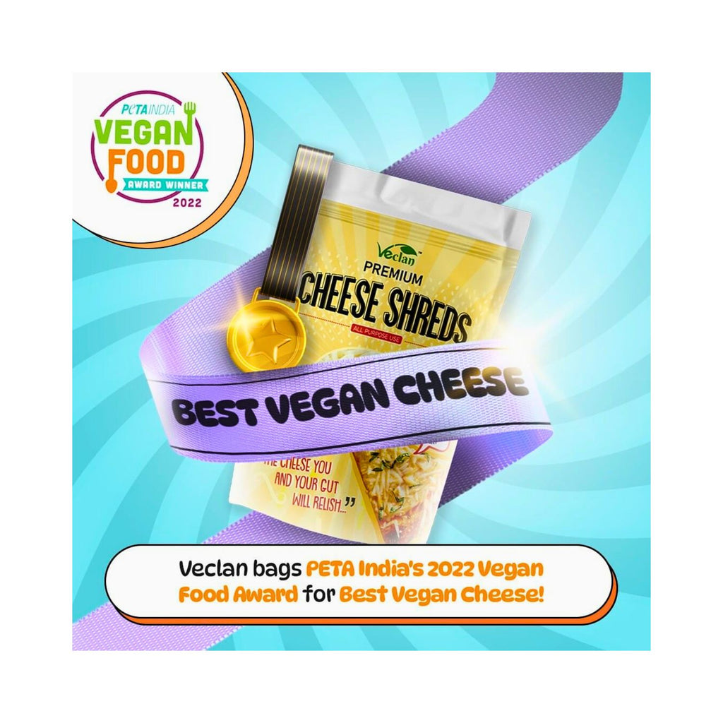 veclan_premium_cheese_shreds_vegan_200g_pack_front_award